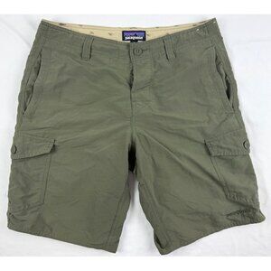 Patagonia Wavefarer Shorts Men's 30 Green Nylon Cargo Lightweight Zipper